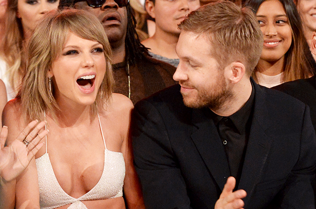 LAS VEGAS, NV - MAY 17: Singer Taylor Swift (L) and DJ Calvin Harris attend the 2015 Billboard Music Awards at MGM Grand Garden Arena on May 17, 2015 in Las Vegas, Nevada. (Photo by Jeff Kravitz/BMA2015/FilmMagic)